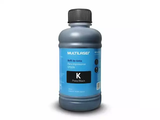 Refil de Tinta Multilaser Para Impressoras Epson 250ML Preta RF013