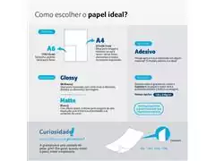 Papel Fotográfico Multilaser Glossy A4 210x297mm 180g 10 Folhas PE030 - 1
