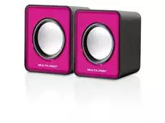 Caixa de Som Mini Multilaser 2.0 3W Rms P2/USB Rosa SP198