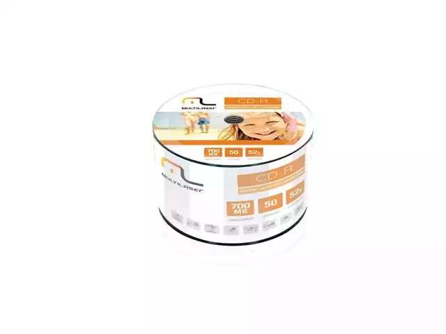 Midia CD-R Multilaser Shrink com 50 Unidades Vel 52x 700MB CD051
