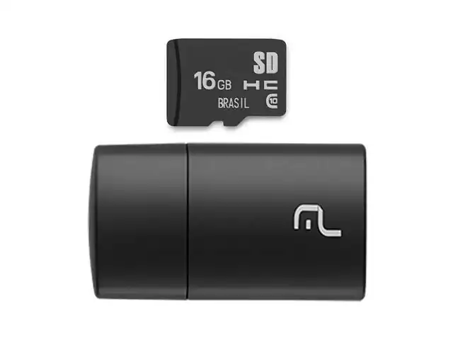 Pen Drive 2 em 1 Leitor USB + Cartão de Memória 16GB Multilaser MC162