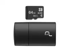 Pen Drive 2 em 1 Leitor USB + Cartão de Memória 64GB Multilaser MC164
