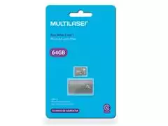 Pen Drive 2 em 1 Leitor USB + Cartão de Memória 64GB Multilaser MC164 - 1