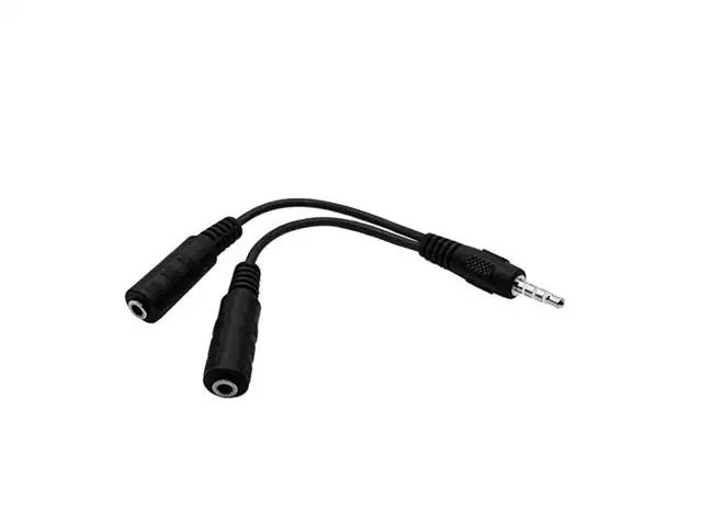 Cabo Adaptador P2-P3 Multilaser com Acabamento em Nylon Preto WI409