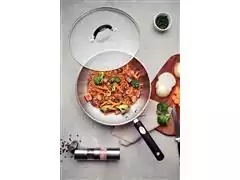 Panela Wok Tramontina Solar Silicone em Aço Inox Tampa de Vidro 28CM - 1