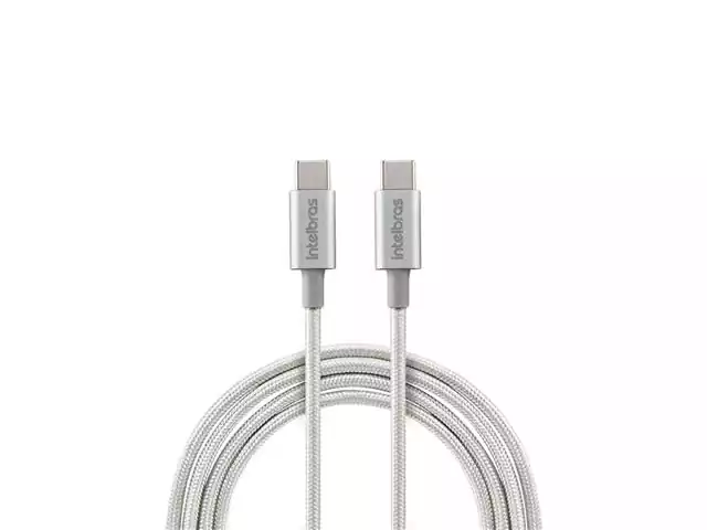 Cabo USB-C Duplo Intelbras 1,5m Nylon EUCC 15NB Branco