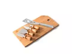 Conjunto para Queijo em Bambu e Inox Welf 6 Peças