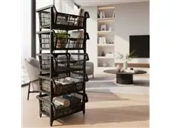 Cesto Expositor Presto Empilhável 5 Unidades 57x28x42cm Preto - 2