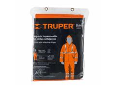 Conjunto Impermeable Truper Reflejante Hecho de PVC Talla G Naranja - 2