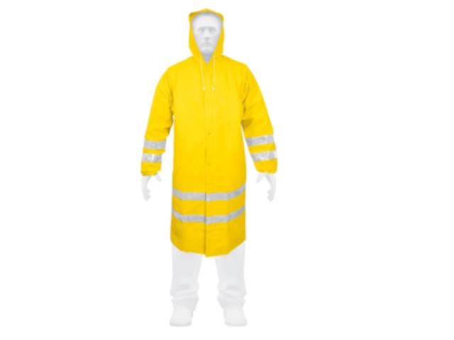 Gabardina Impermeable Truper Reflejante Talla G Hecho de PVC Amarillo