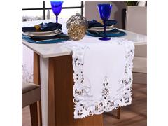 Trilho de Mesa Tessi com Bordado Inglês 45 x 220cm Antália - 0