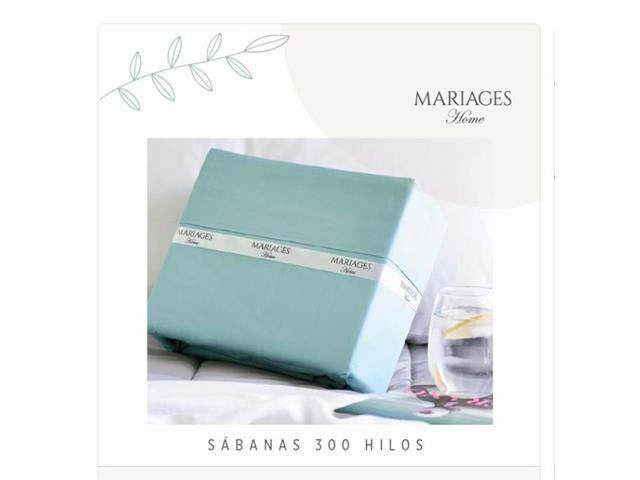 Sábanas Queen Size de Algodón 300 hilos Aqua MARIAGES HOME