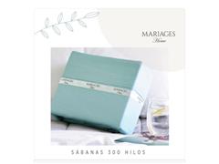 Sábanas Queen Size de Algodón 300 hilos Aqua MARIAGES HOME - 0